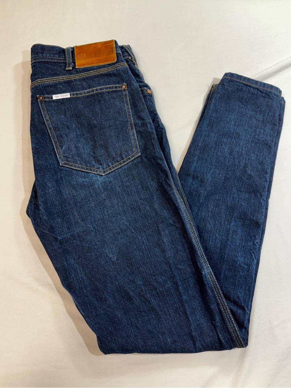 Topo Designs Men's Straight Leg Denim Jeans Button Fly, USA Made, 30x31